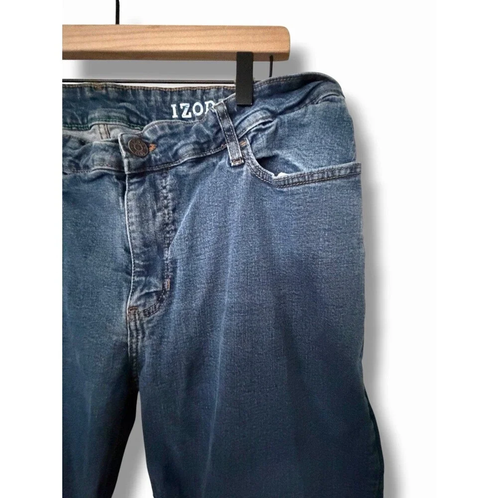 Izod Lot of 2 Men's  Dark Blue & Blue Straight Fit Comfort Stretch Jean 40
